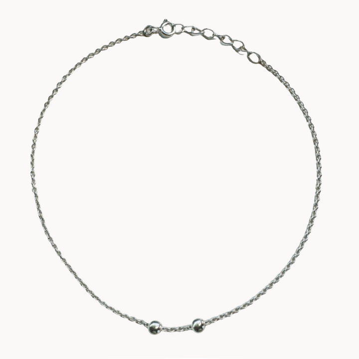 Silver 925 Twin Charm Anklet