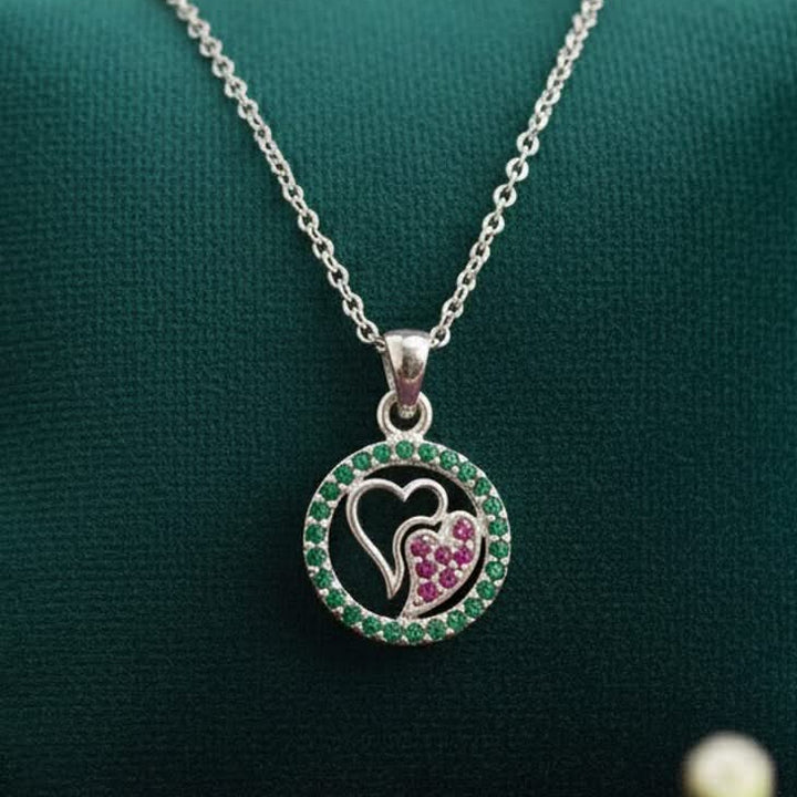 Silver Twin Hearts Necklace