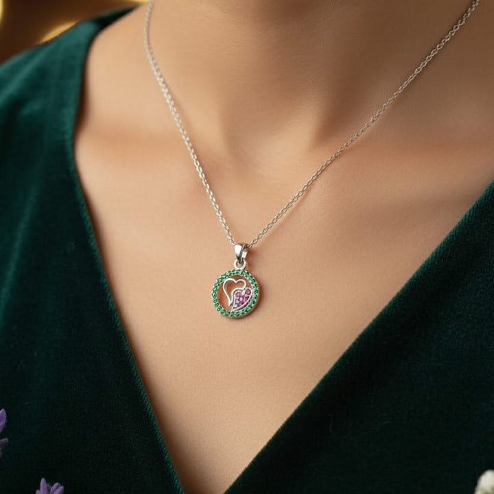 Silver Twin Hearts Necklace