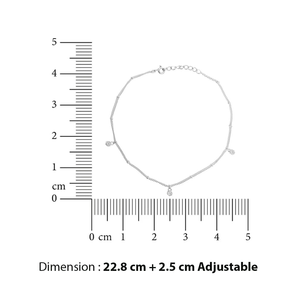 Silver Zircon Anklet
