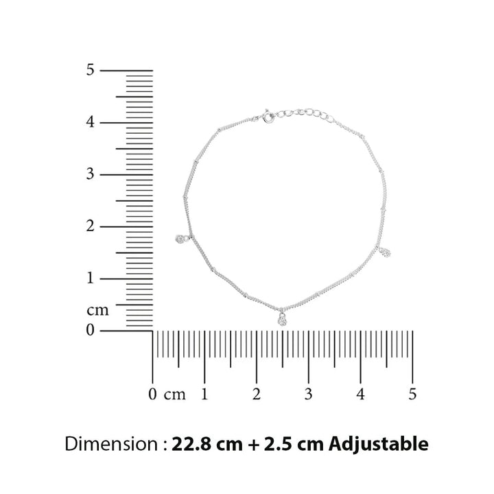 Silver Zircon Anklet