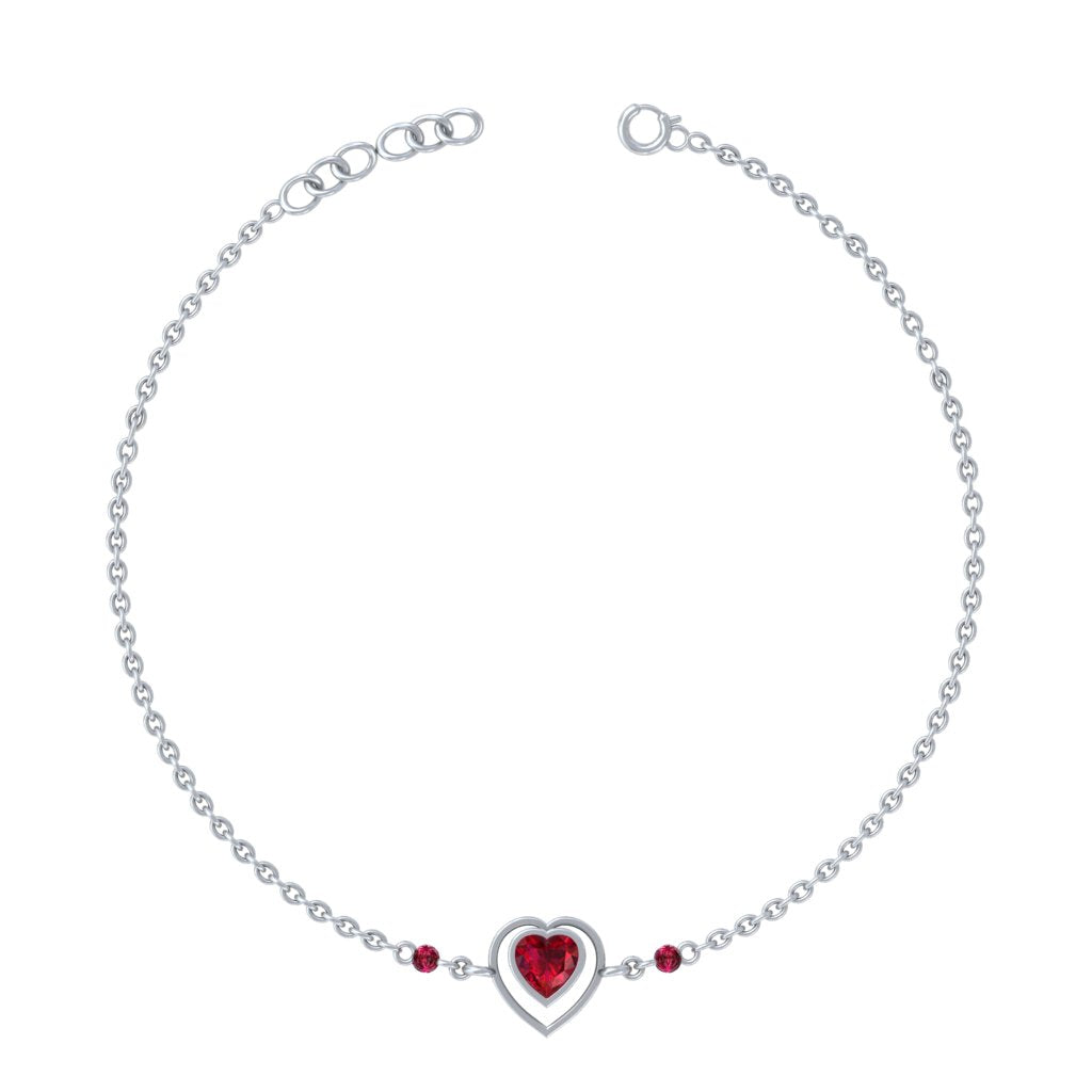925 Pure Silver Minimalist Double Heart Anklet