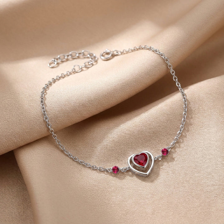 925 Pure Silver Minimalist Double Heart Anklet
