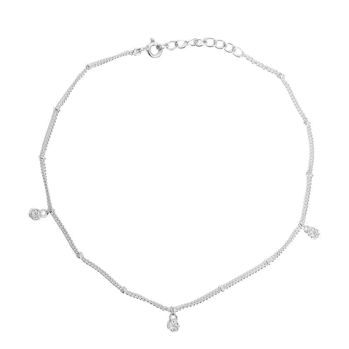 Single Silver Zircon Anklet