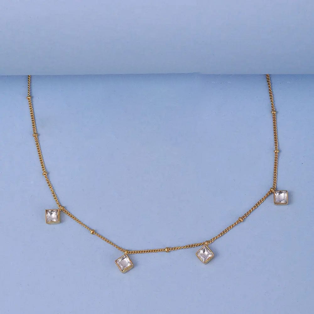 Single Little Diamond cut Anklet