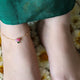 92.5 Sterling Silver Kundan Lotus Anklet - Single