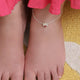 Single Silver 92.5 lotus kundan Anklet