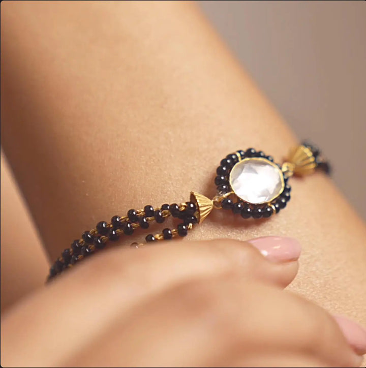 Black beads mangalsutra bracelet