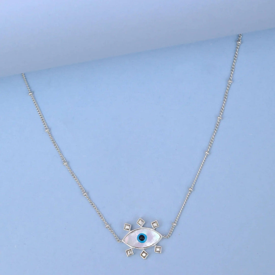 Single Evil Eye Silver Anklet