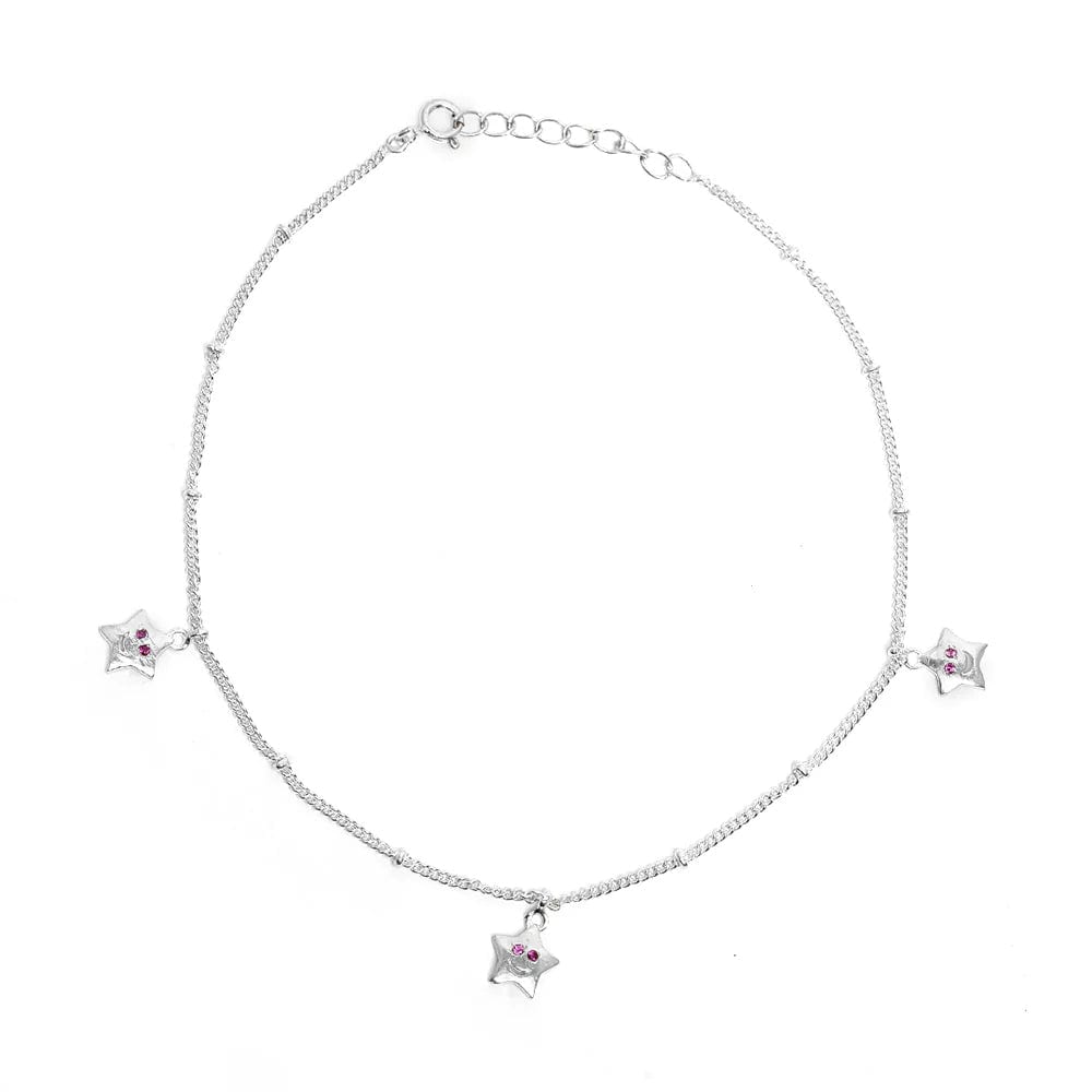 Single Silver Star anklet