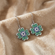 925 Pure Silver Evil Eye Clover Earrings