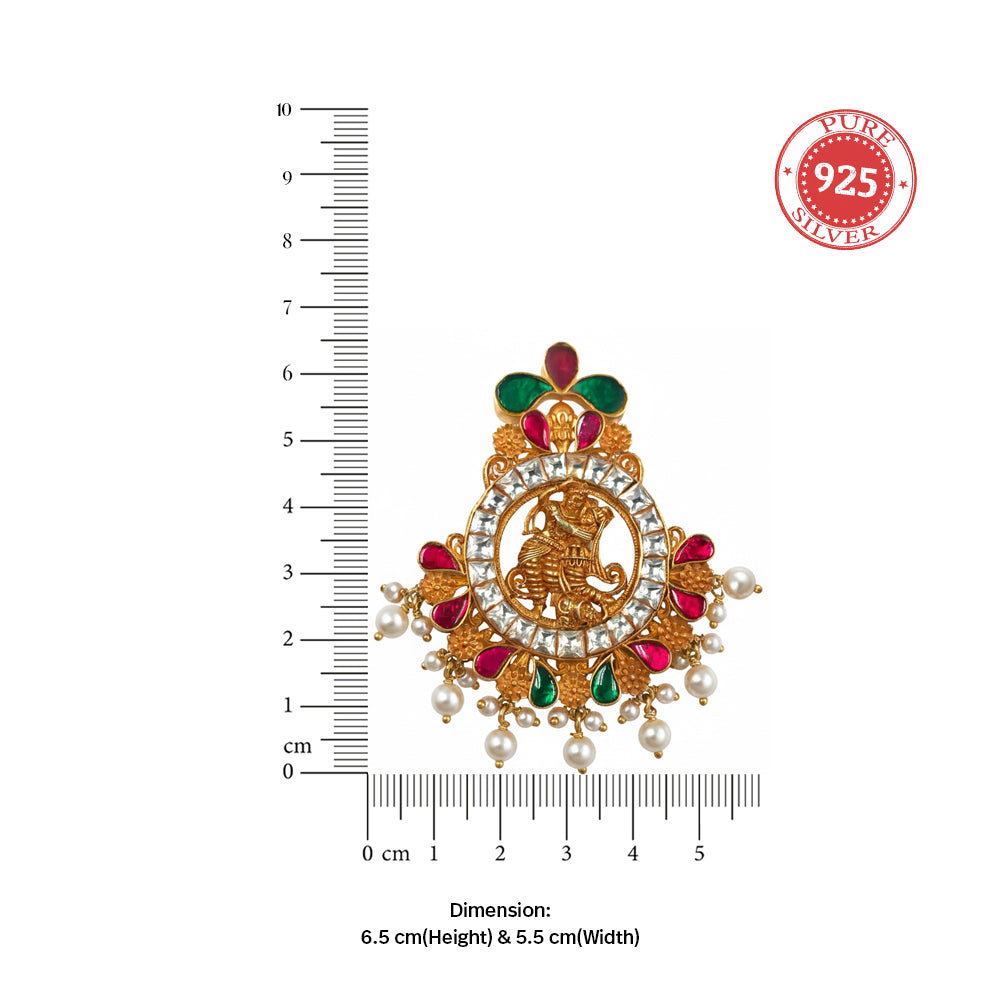 Silver Radha Krishna Nakash Pendant