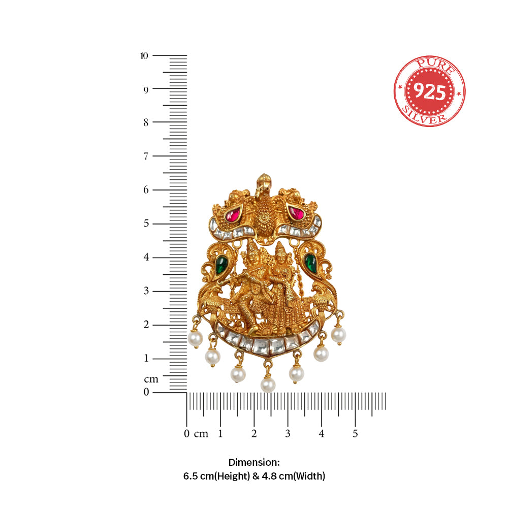 Silver 92.5 Shree Radha Krishna Pendant