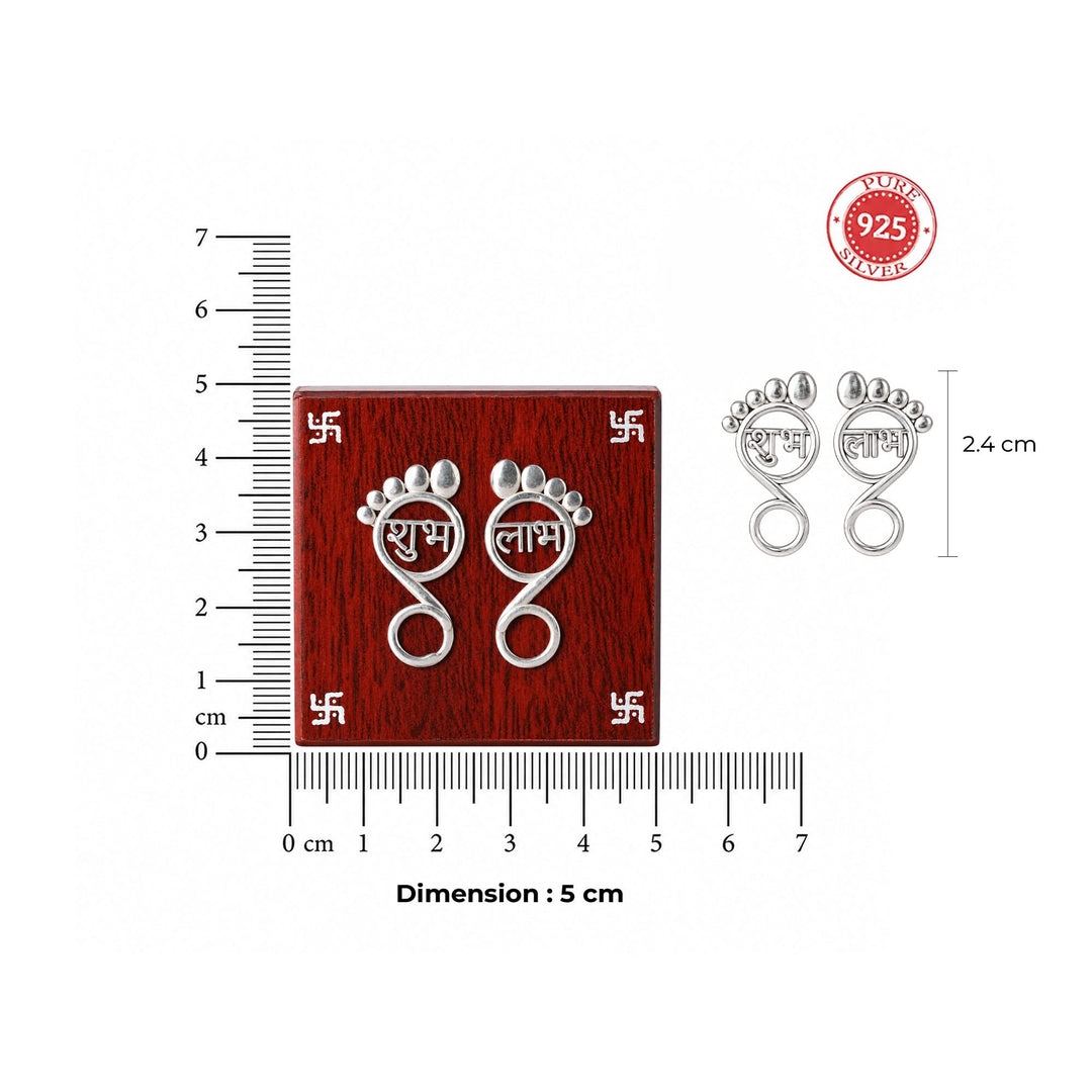 Silver 925 Shubh Labh Lakshmi Charan