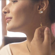 golden drop mangalsutra earring