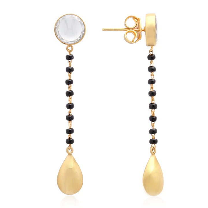 Golden drop mangalsutra earring