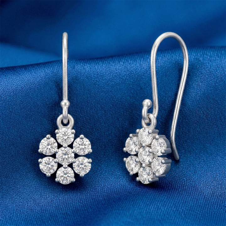 Unniyarcha Silver Blossom Drop Earrings