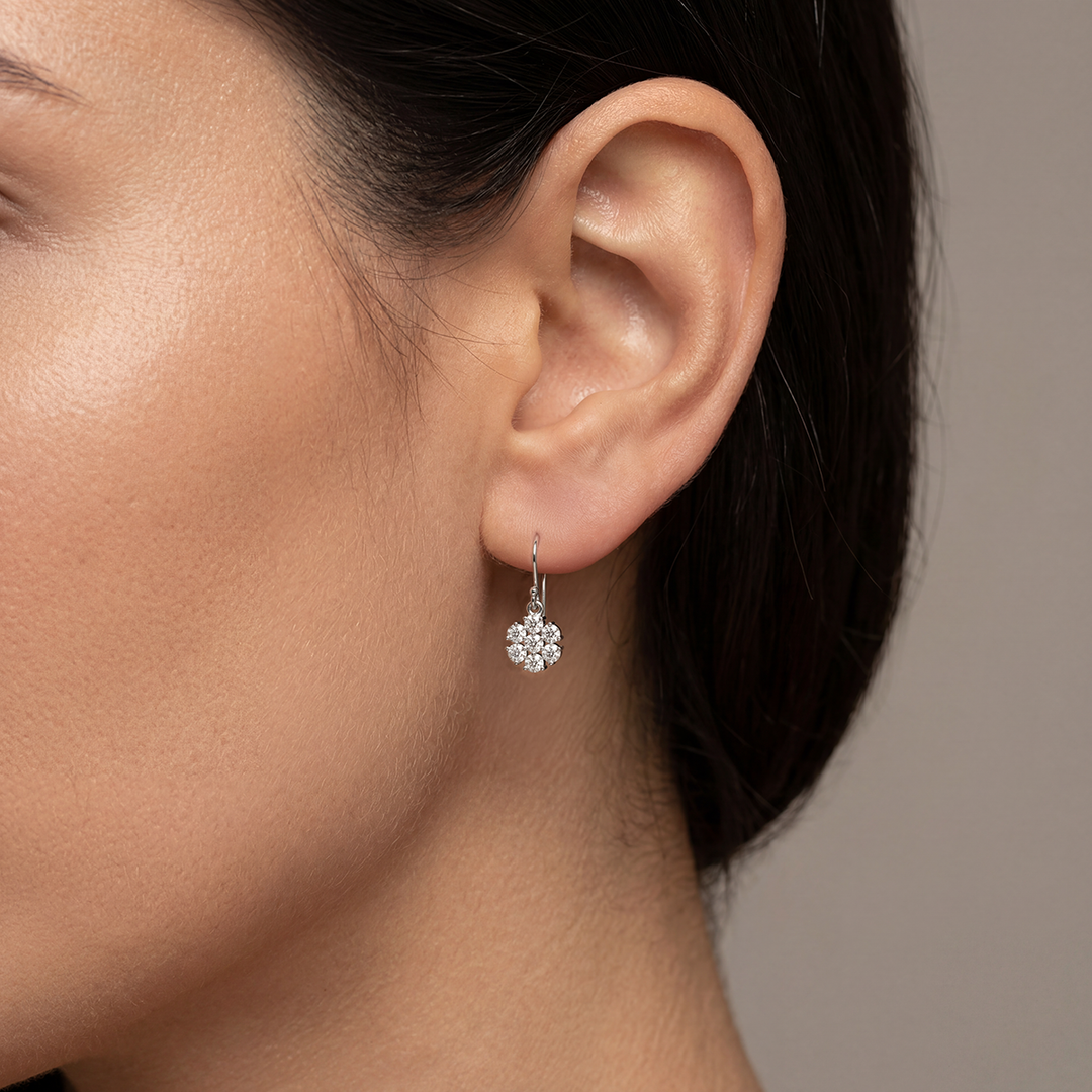 Unniyarcha Silver Blossom Drop Earrings