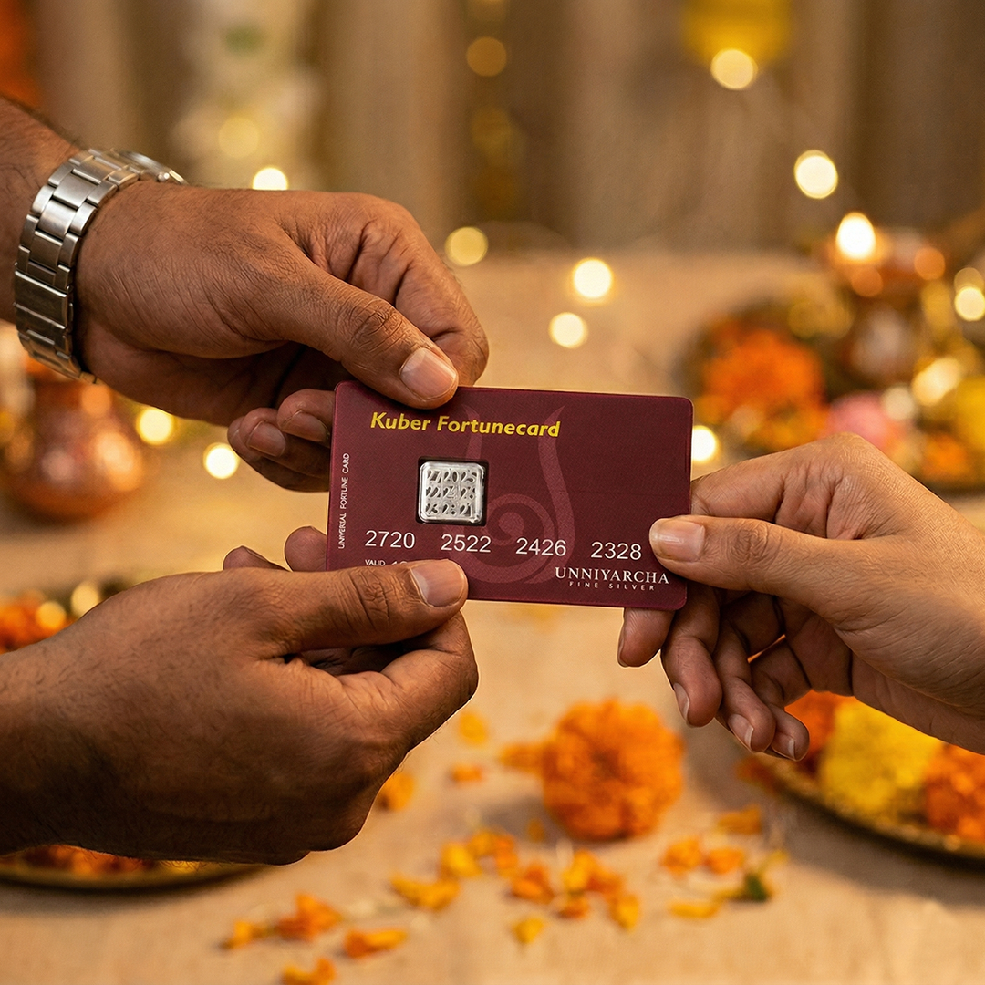 Kuber Fortunecard - 925 Sterling Silver Kuber Yantra (Wallet Card)