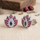 925 Pure Silver Lotus Evil Eye Earrings