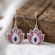 925 Pure Silver Lotus Evil Eye Hook Earrings