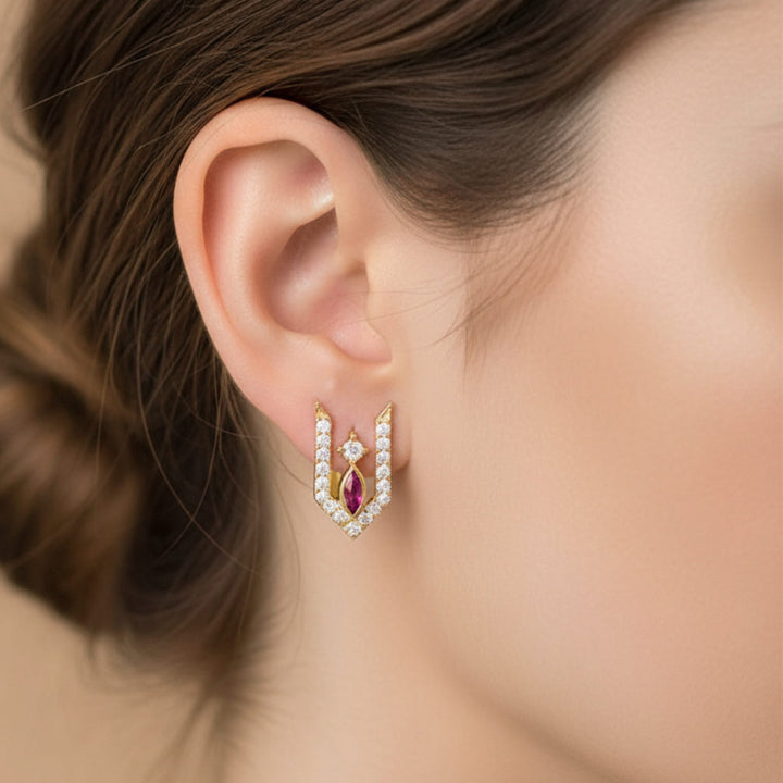 Silver 925 Vishnu Tilak Stud Earrings