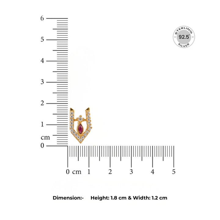 Silver 925 Vishnu Tilak Stud Earrings