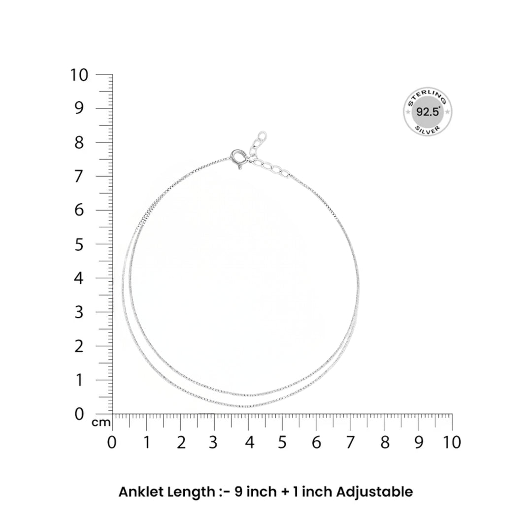 Sleek 925 Silver Anklet