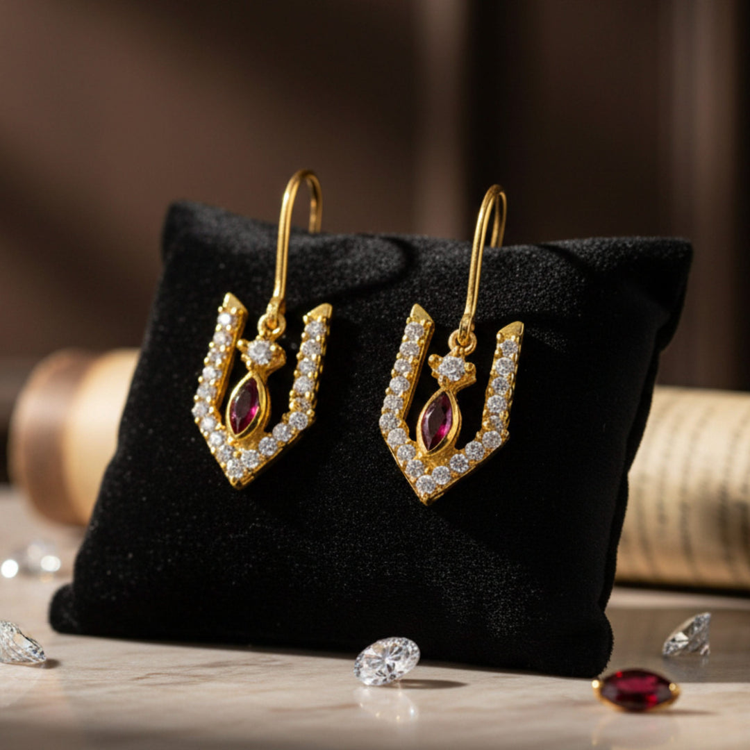 Silver Vishnu Tilak Earrings