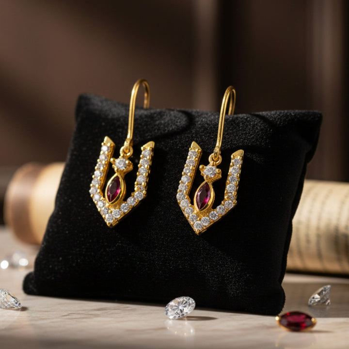 Silver Vishnu Tilak Earrings