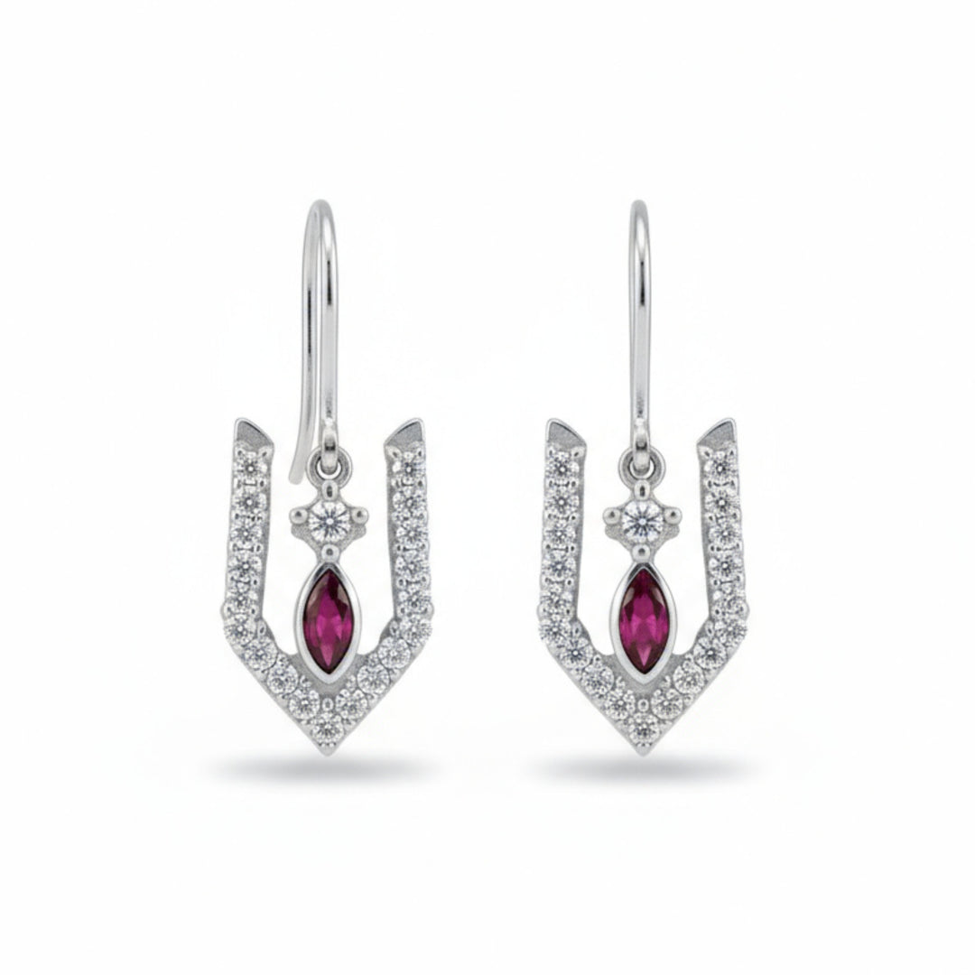 Silver Vishnu Tilak Earrings