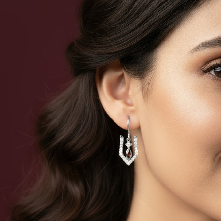 Silver Vishnu Tilak Earrings