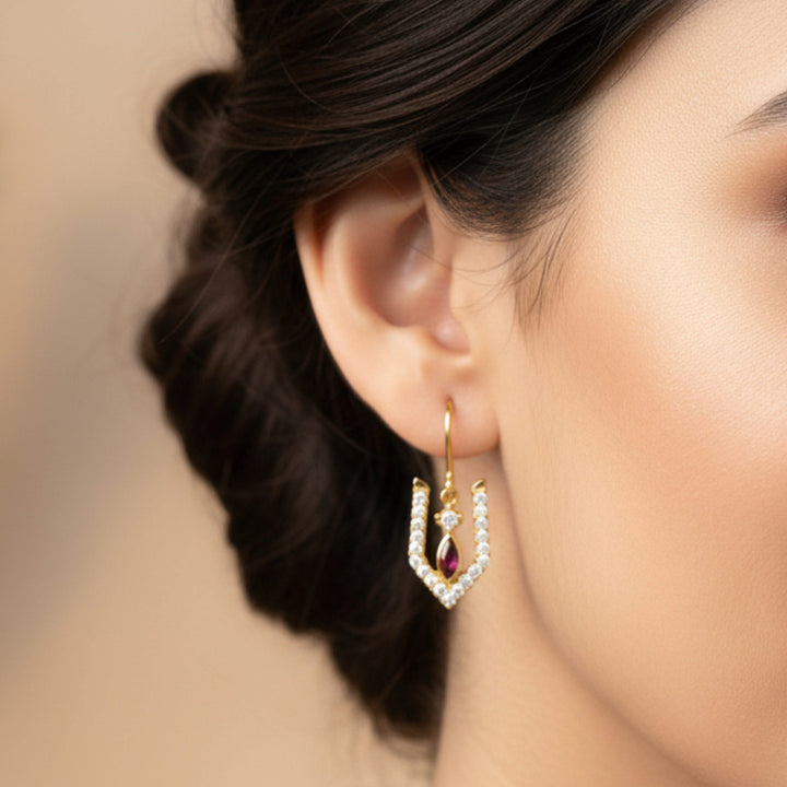 Silver Vishnu Tilak Earrings