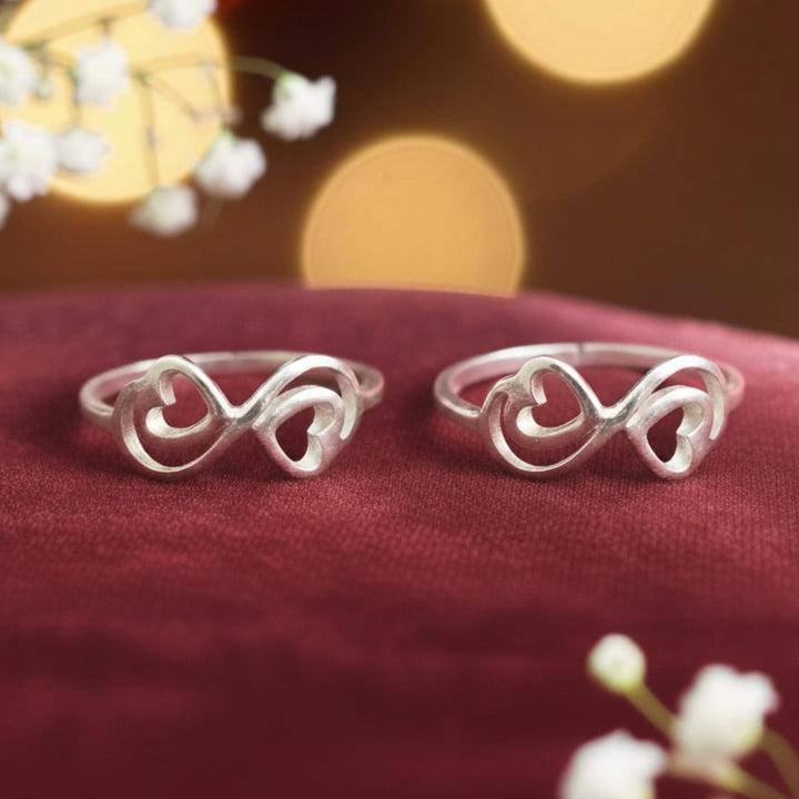 Silver Heart Toe rings