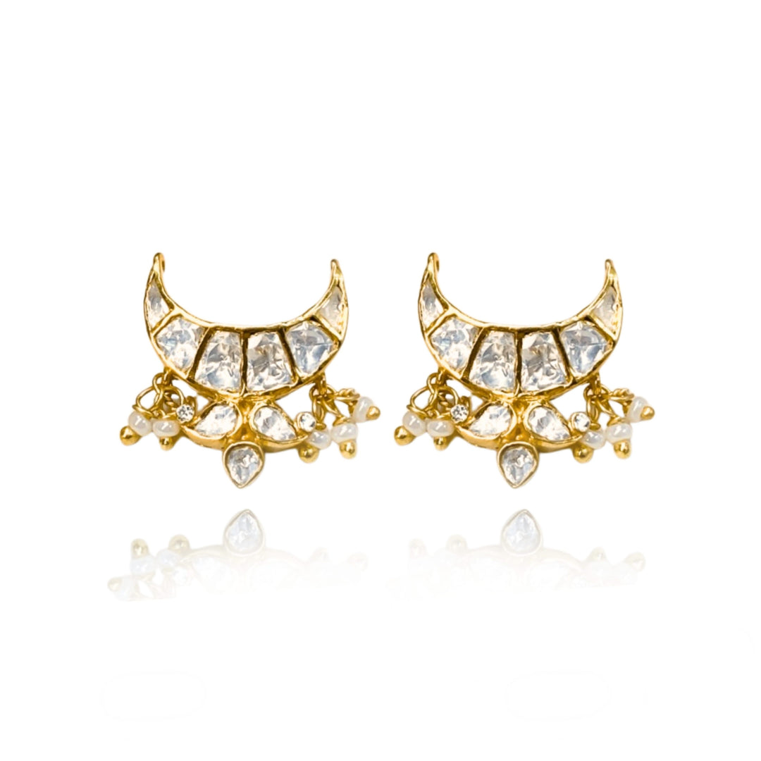 Pure Silver Chand Stud Earrings