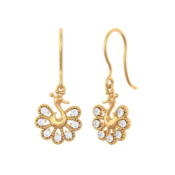 925 Pure Silver Peacock Drop Earrings