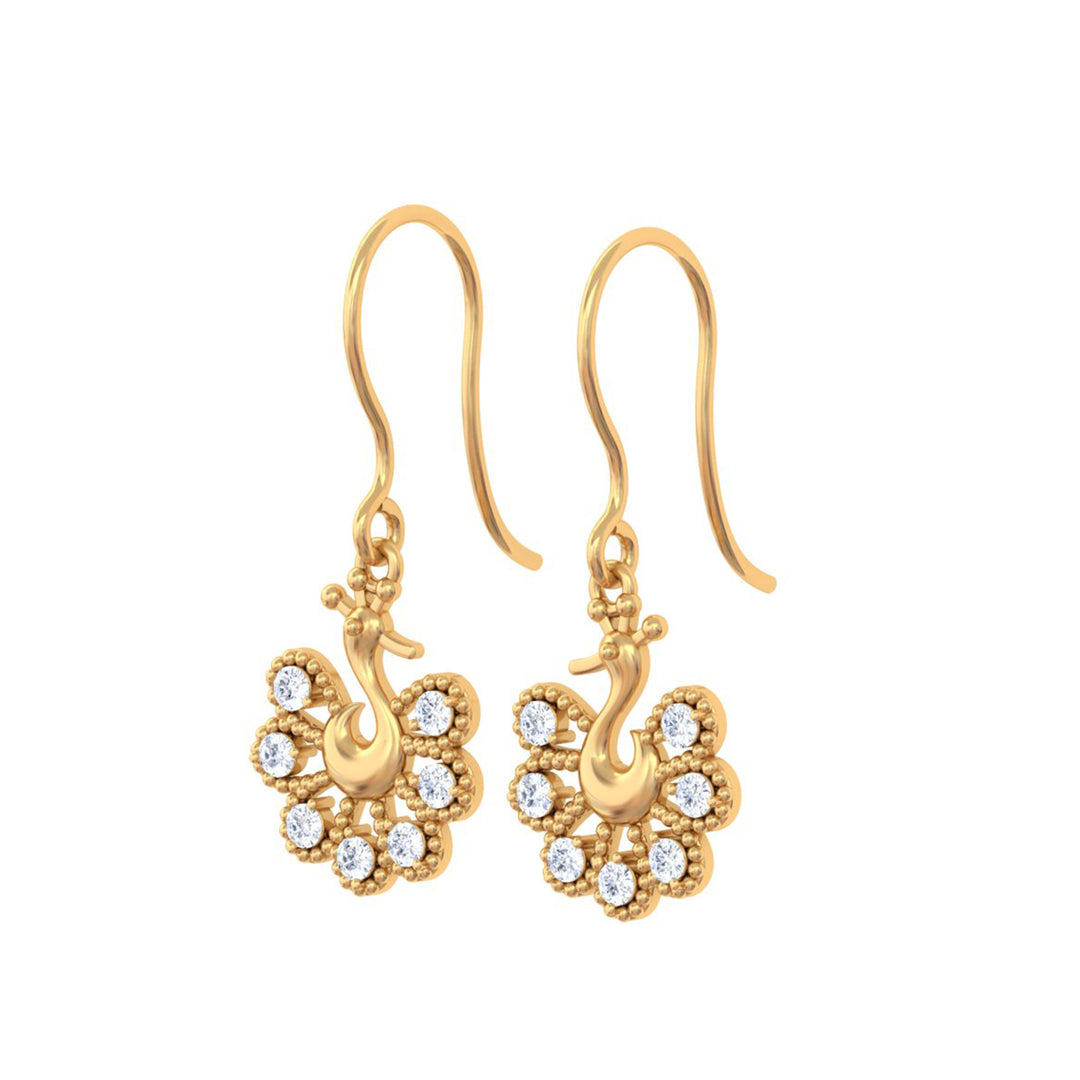 925 Pure Silver Peacock Drop Earrings