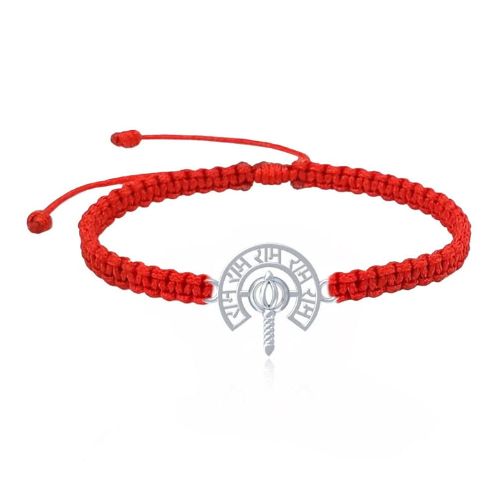 Silver Ram and Hanuman gada Unisex Bracelet