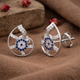 925 Pure Silver Shell Evil Eye Stud Earrings