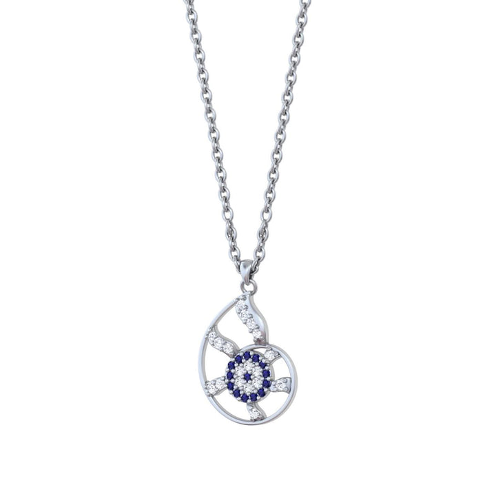 925 Pure Silver Shell Evil Eye Necklace
