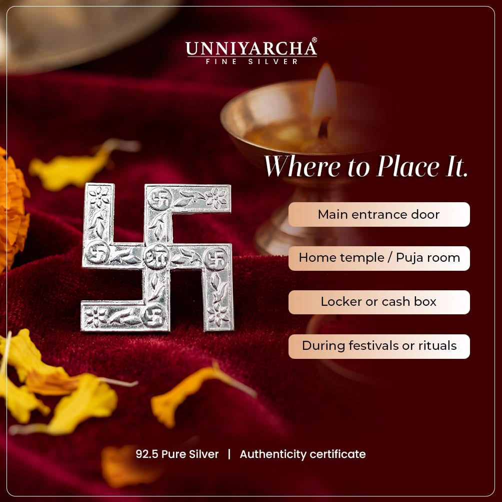 925 Sterling Silver Auspicious Swastik Symbol