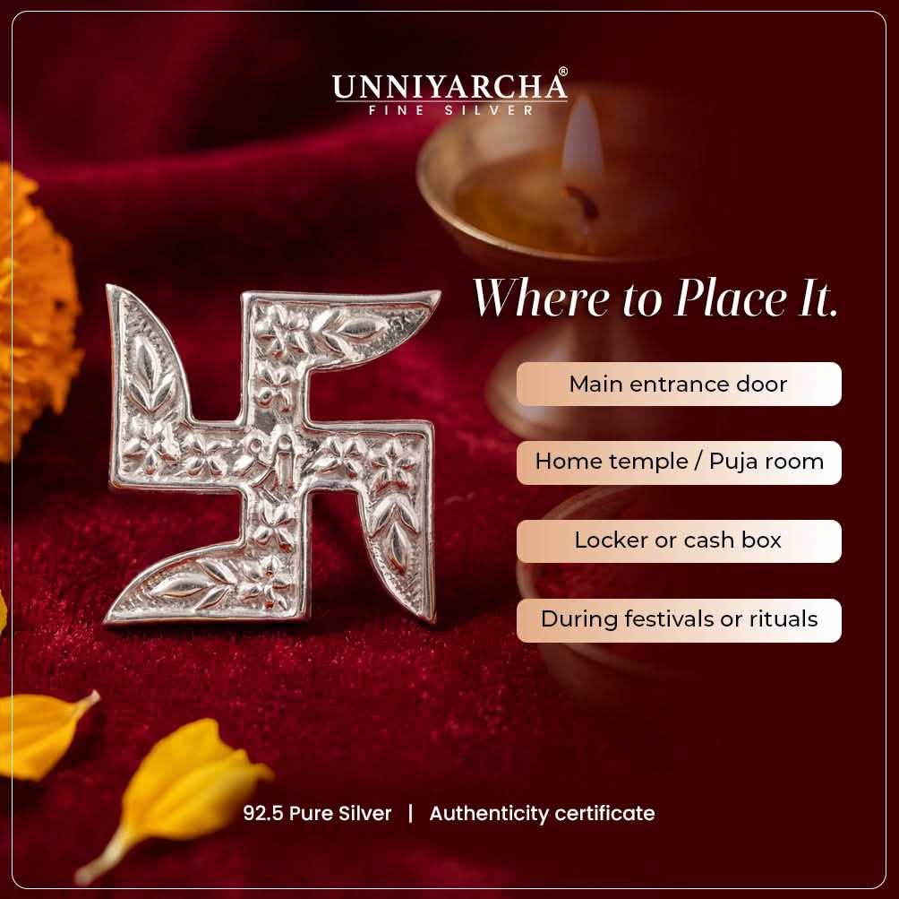 Silver swastika keepsake( medium )