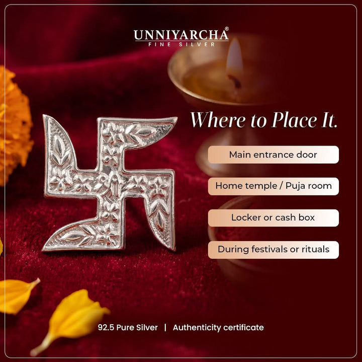 Silver swastika keepsake( medium )