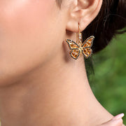 silver Monarch butterfly earring
