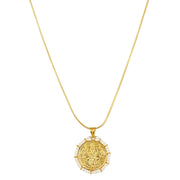 Kuber Silver Gold Plated Coin Necklace