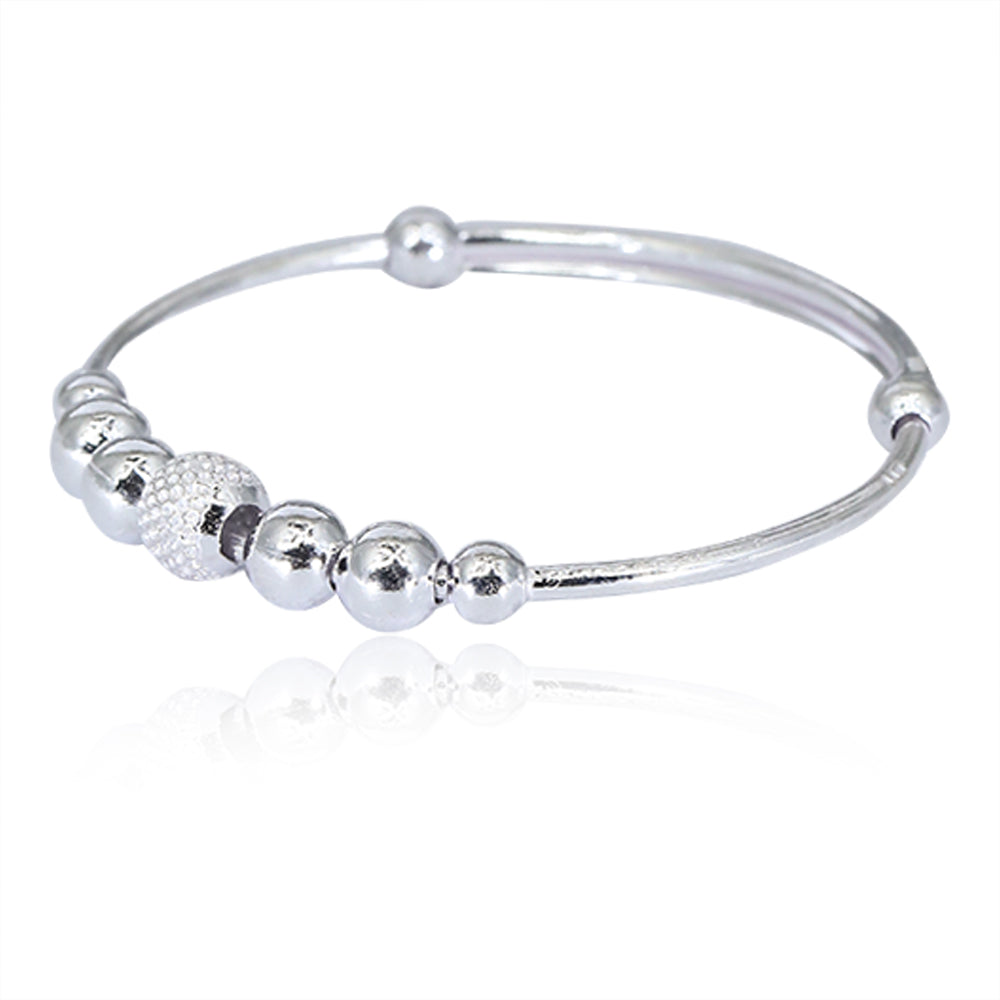 Baby Anklet Silver 92.5 Kada With Beads