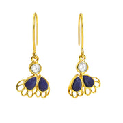 Silver blue lapis butterfly earrings