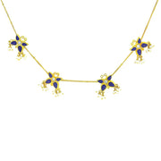 92.5 Silver Butterfly Blue Lapis Necklace
