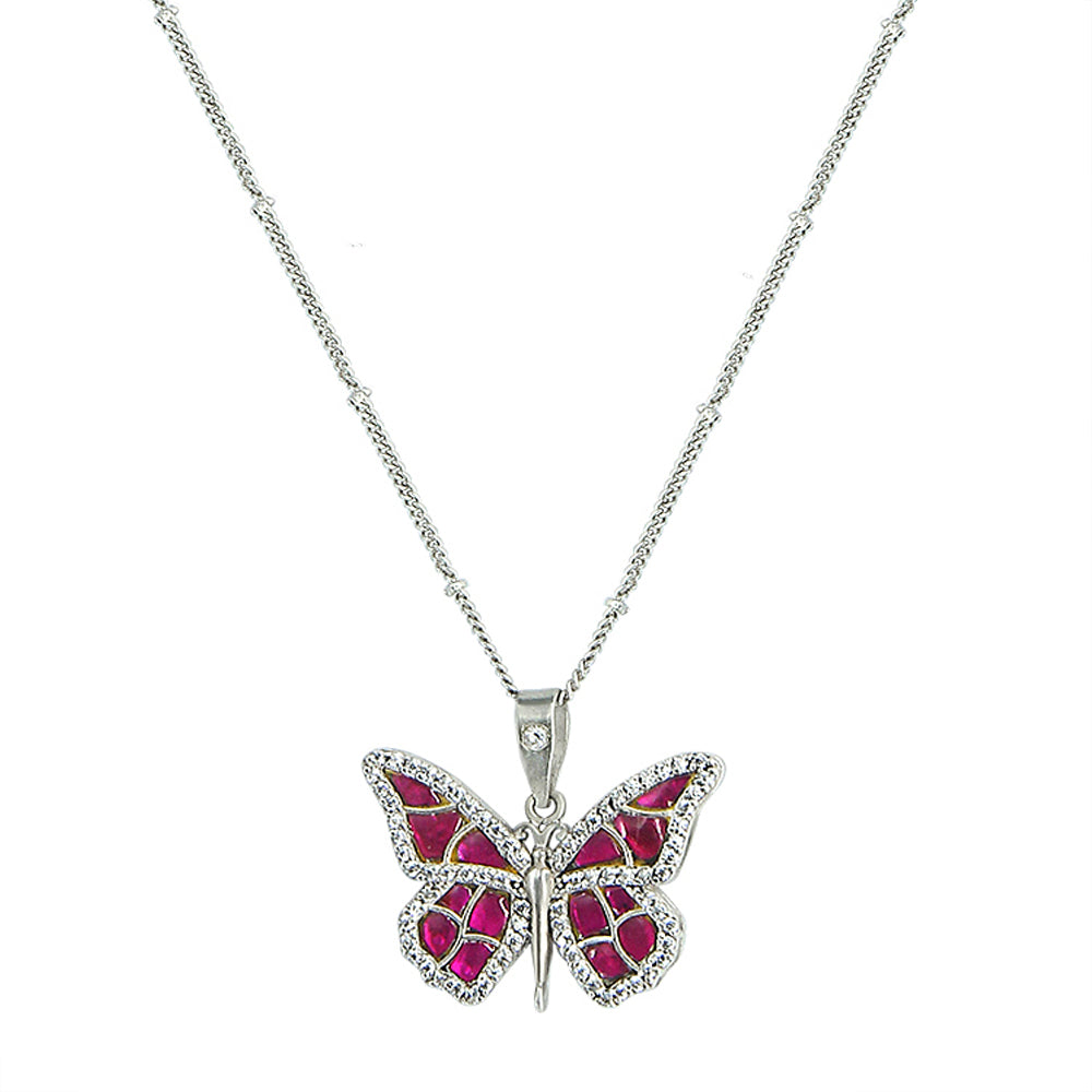 92.5 silver oxidized butterfly pendant