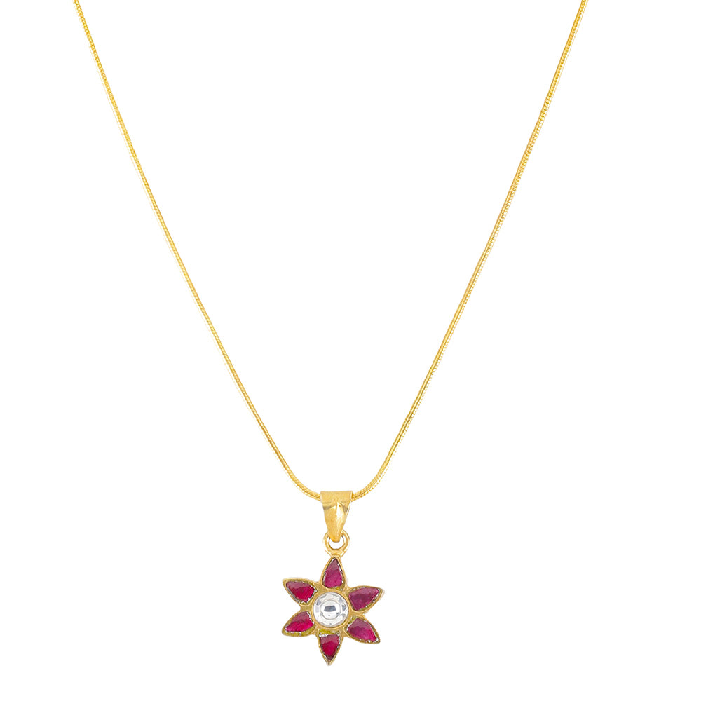 92.5 Silver gold plated Star  Necklace